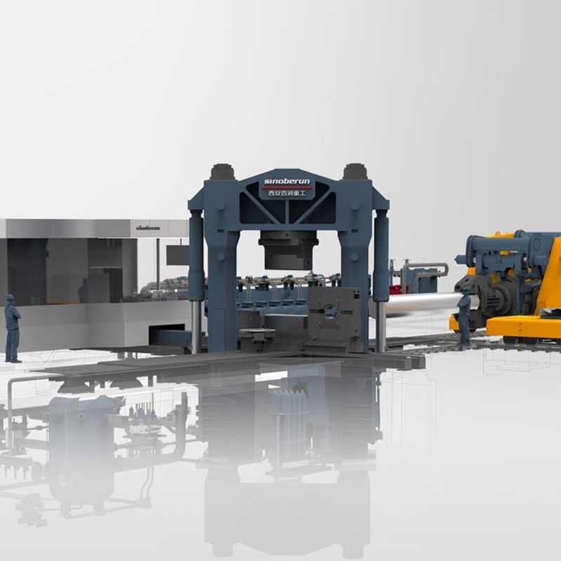 Dua Kolom Tarik Turun Open Die Penuh hidrolik Forging Press Sistem kontrol listrik